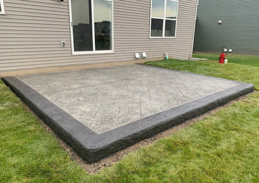 Professional stamped concrete patio installation in Hutchinson, Kansas
